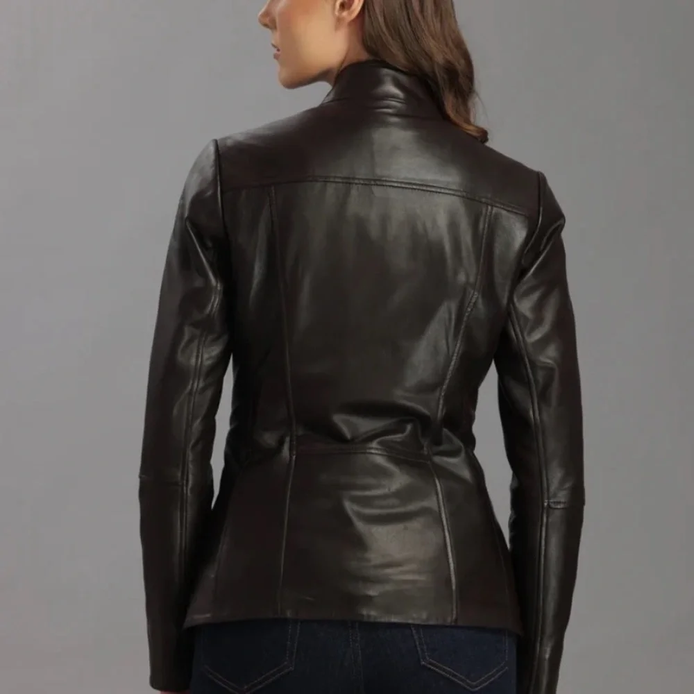 Women’s Danier Leather Dark Brown Leather Jacket- DERI, Size XXXS - Picture 5 of 5